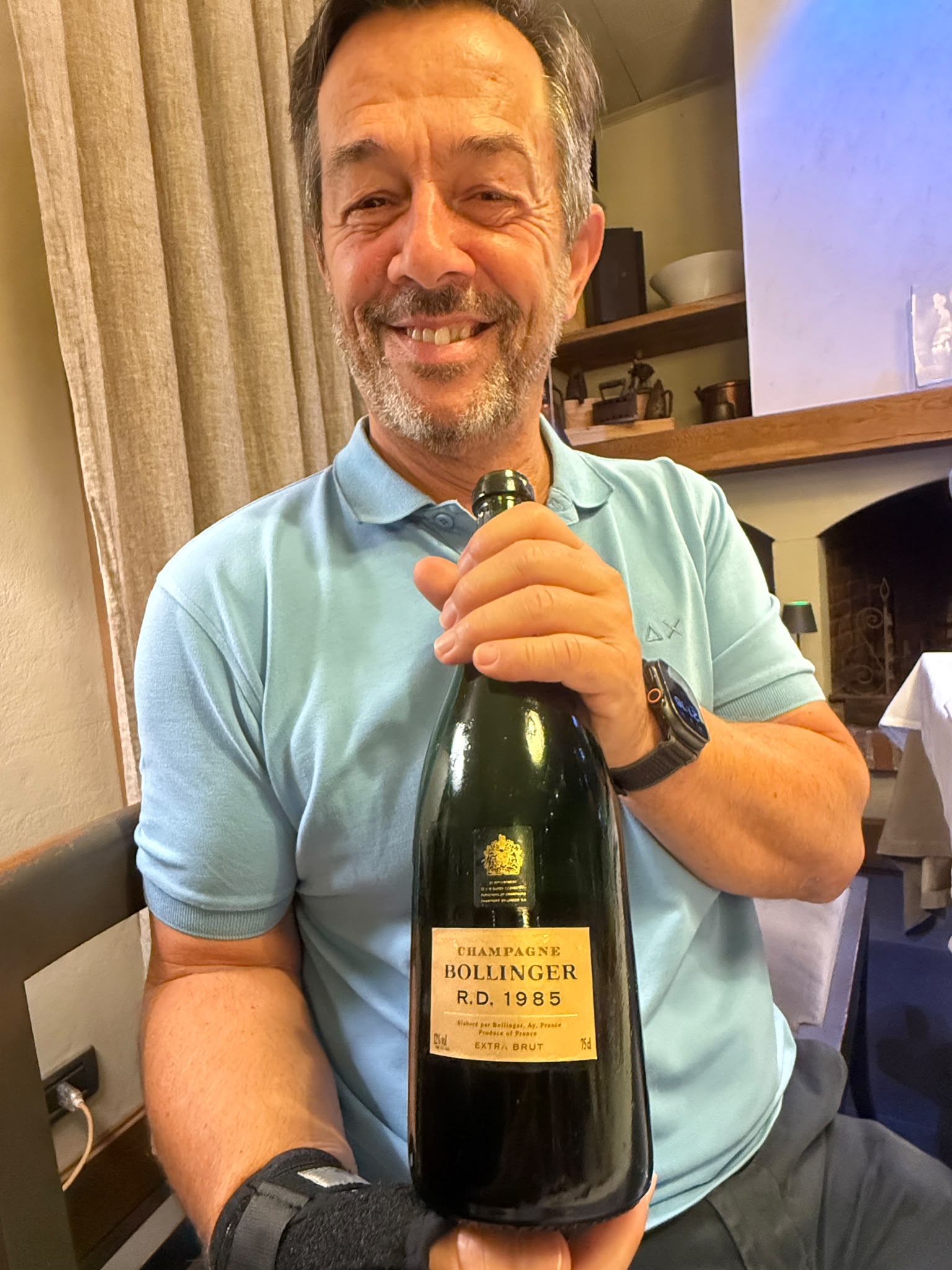 Alberto Grua con Bollinger R.D. 1985.