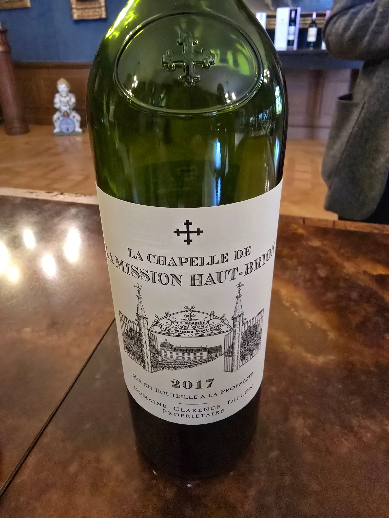 Bottiglia di La Chapelle de La Mission Haut-Brion 2017 presentata durante la degustazione
