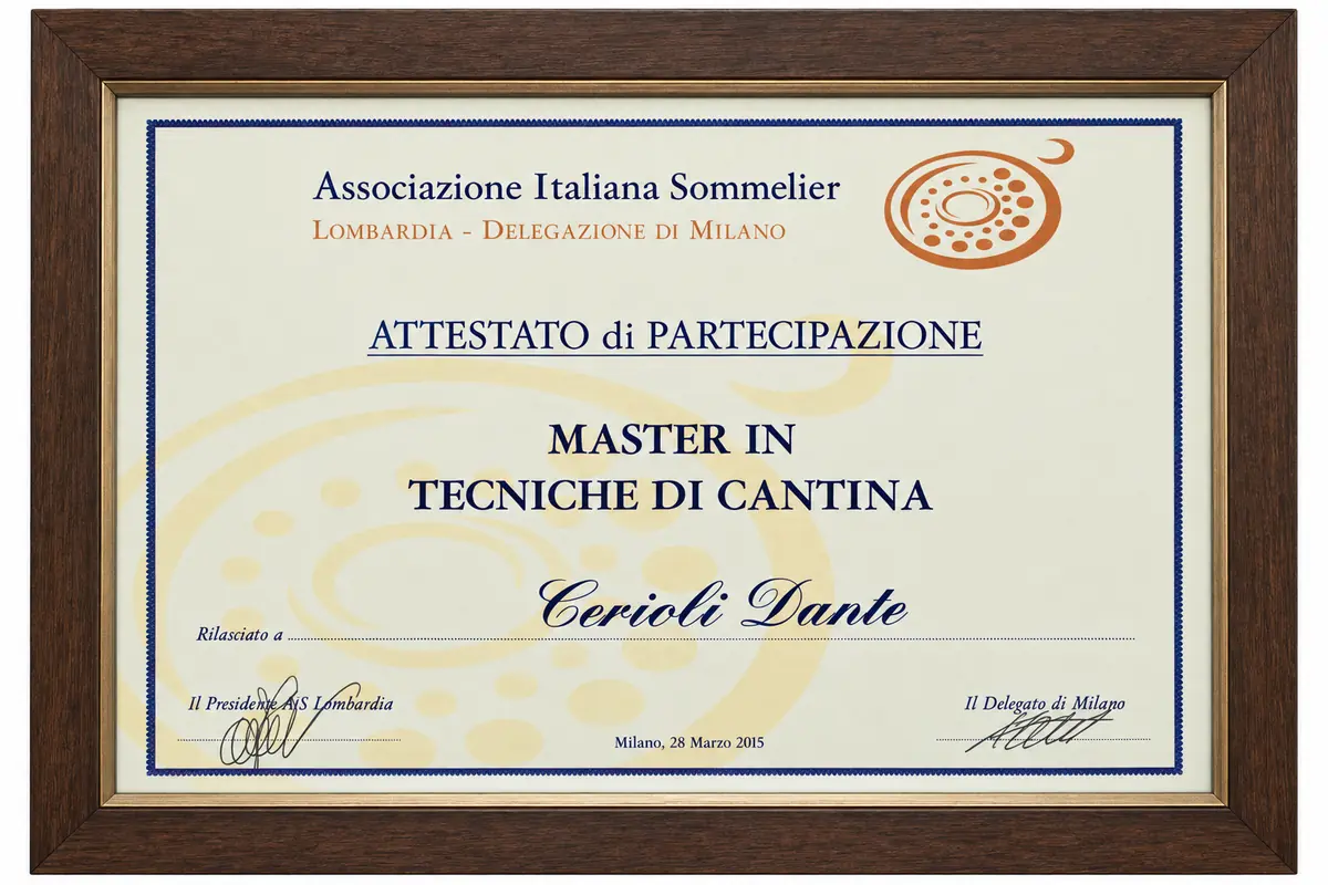 Master in Tecniche di Cantina — Milano · 28 marzo 2015 — Dante Cerioli