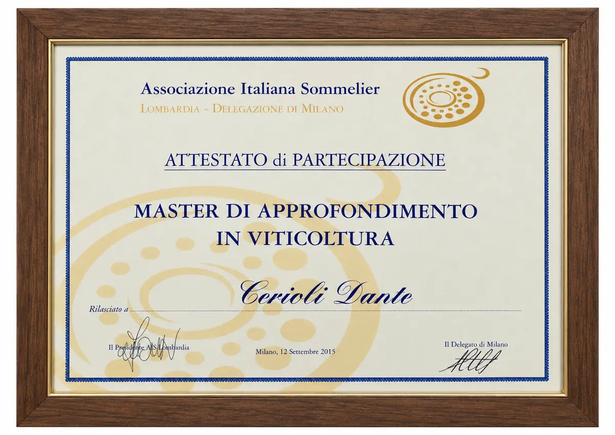 Master di Approfondimento in Viticoltura — Milano · 12 settembre 2015 — Dante Cerioli